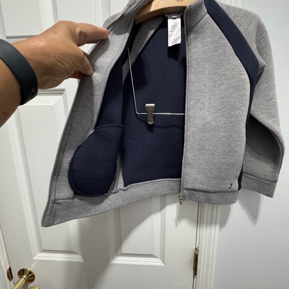 Jacadi Gray and navy Zip-Up Jacket size 8A/128cm Paris - Picture 5 of 5